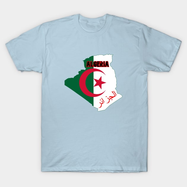 Algeria map & flag T-Shirt by Travellers